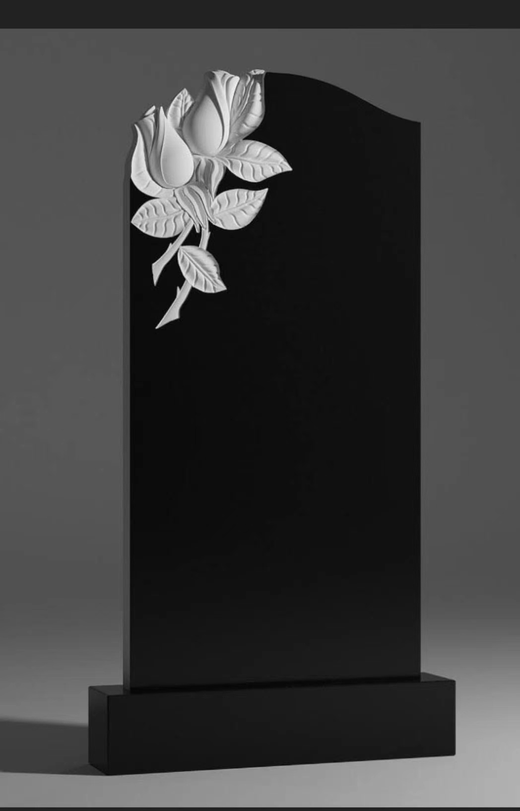 สไตล์รัสเซีย Xingyan Rose Rose Rose Black Granite Tombstone
