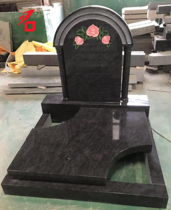 หิน Xingyan แกะสลัก Bahama Blue Rose Granite Artistic Tombstone