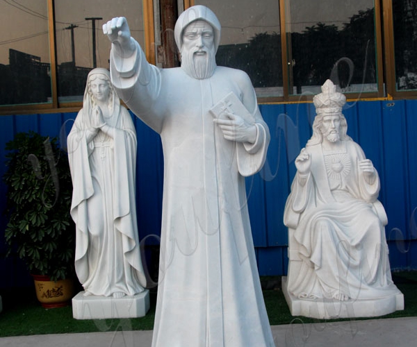 Xingyan White Marble Western Driging Stone Sculptures